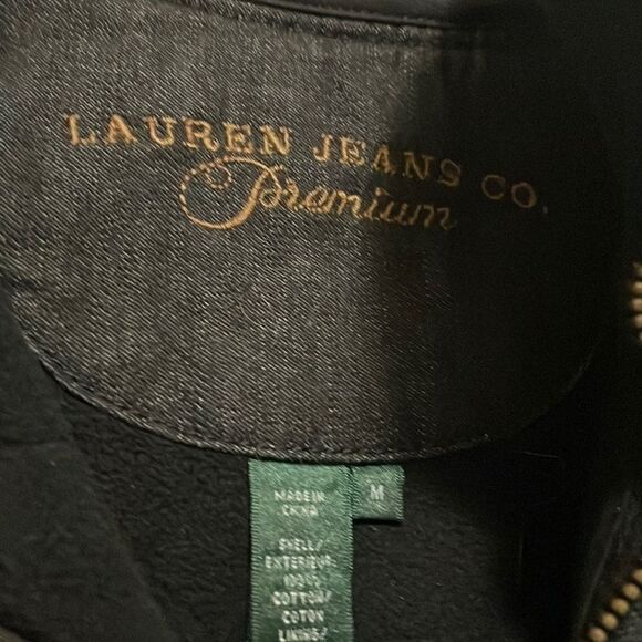 Lauren Jeans Company Western Quilted Denim Vest With Leather Trim Size Medium - Picture 3 of 8